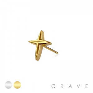 316L SURGICAL STEEL THREADLESS PUSH IN 3D NORTHERN STAR TOP PART